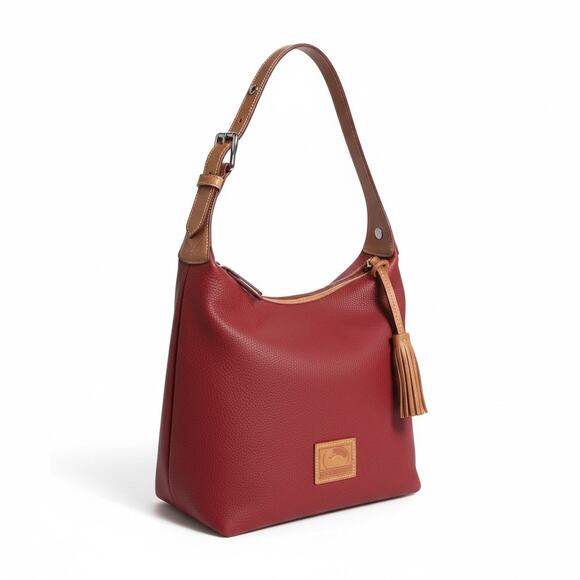 Dooney & Bourke Patterson Leather Paige SAC Wine Shoulder Bag EUC